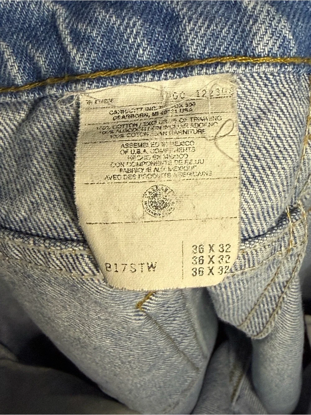 Vintage Carhartt Men's Relaxed Jeans Blue Denim 36x32